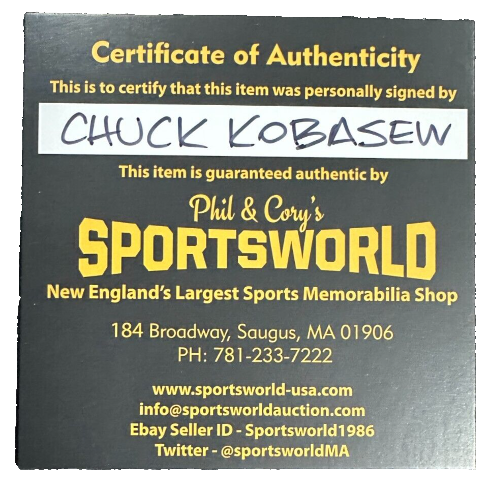 Chuck Kobasew Autographed Boston Bruins Hockey Puck NHL