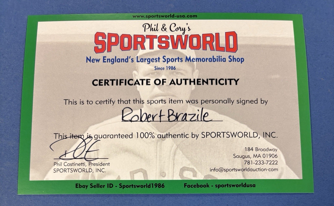 Robert Brazile HOF Signed Wilson Football Houston Oilers Sportsworld COA