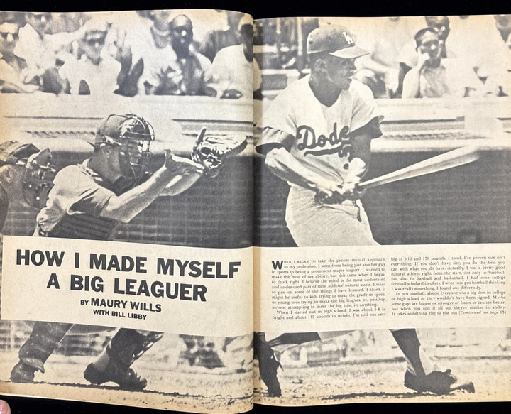 1966 Major League Baseball Sandy Koufax / Maury Wills Vintage Magazine