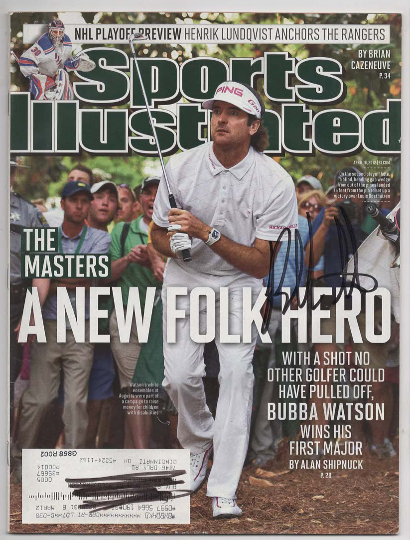 Bubba Watson Autographed April 6, 2012 Issue of Sports Illustrated The Masters