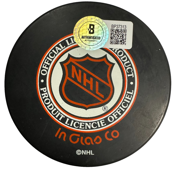 Gilbert Perreault Autographed Buffalo Sabres Hockey Puck HOF BAS NHL