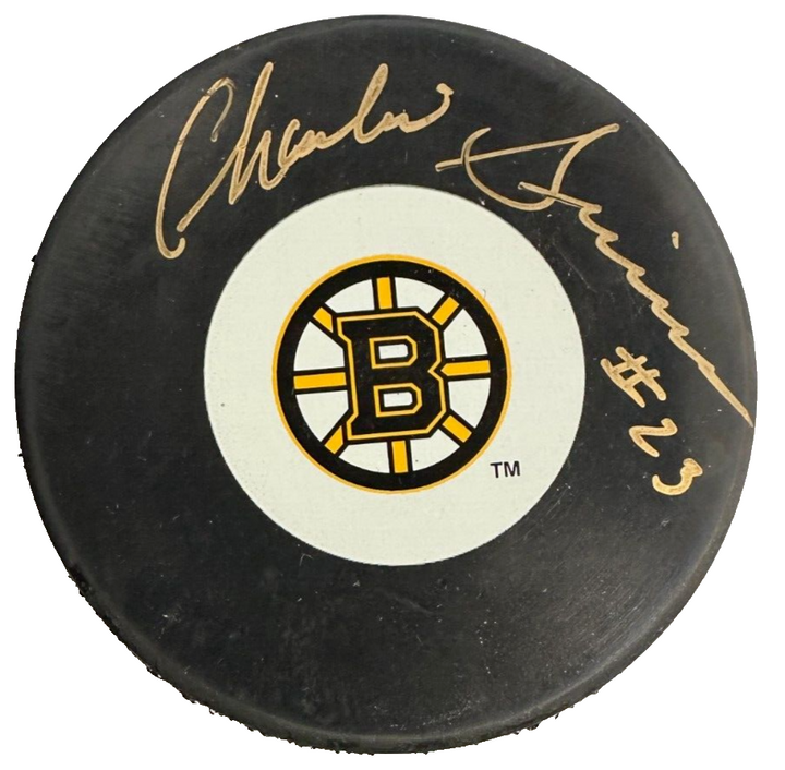 Charlie Simmer Autographed Boston Bruins Hockey Puck NHL BAS