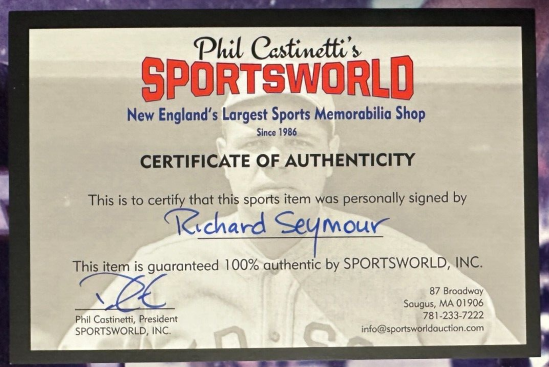 Richard Seymour Autographed 16x20 Photo New England Patriots Snow Bowl