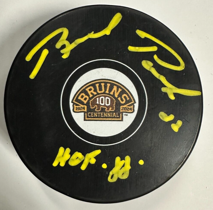 Brad Park Autographed Boston Bruins 100th Anniversary Puck NHL HOF