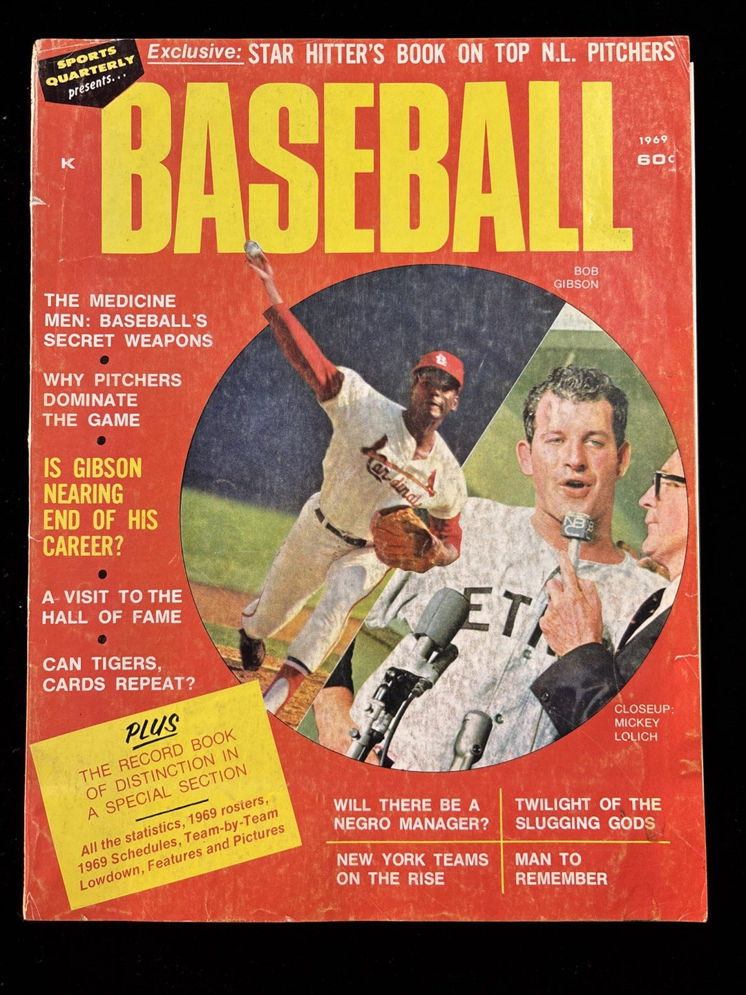 1969 Sports Quarterly Magazine Bob Gibson and Mickey Lolich Cover 