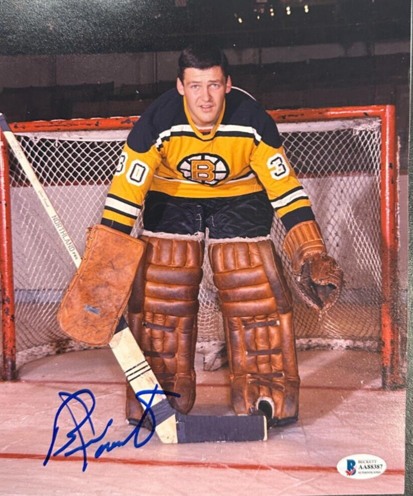Bernie Parent Autographed Boston Bruins 8x10 Photo HOF BAS