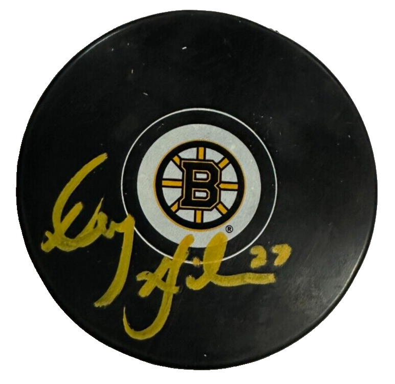 Doug Gibson Autographed Boston Bruins Hockey Puck NHL