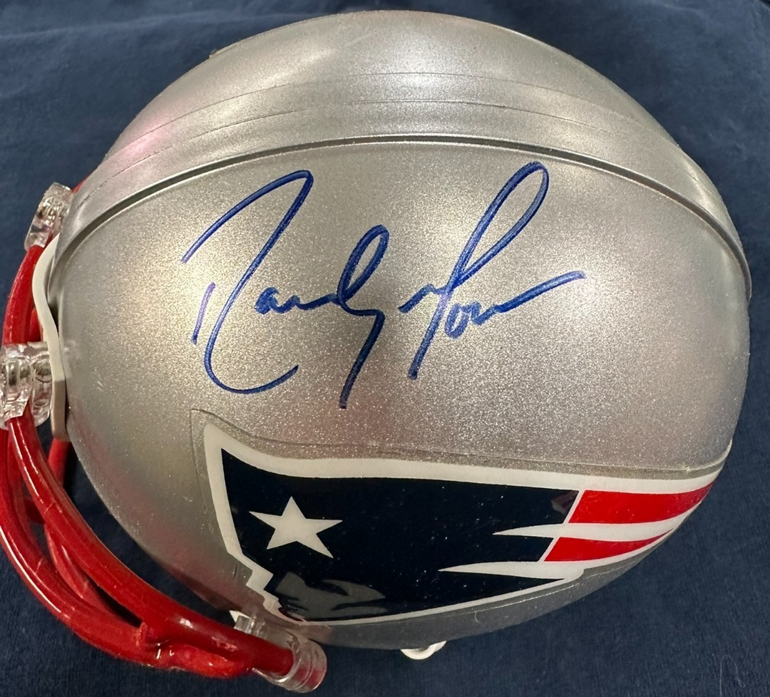 Randy Moss Autographed New England Patriots Mini Helmet HOF