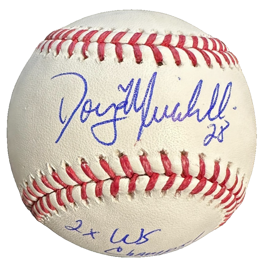 Doug Mirabelli Autographed OML Baseball W/ 2x WS Champs Insc Red Sox