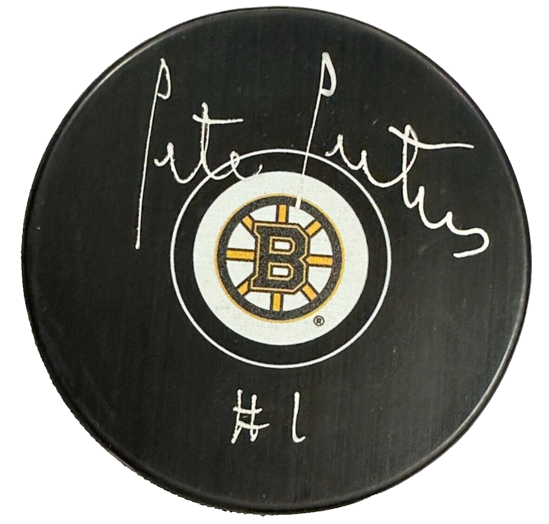 Pete Peeters Autographed Boston Bruins Hockey Puck NHL BAS