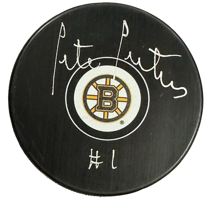Pete Peeters Autographed Boston Bruins Hockey Puck NHL BAS