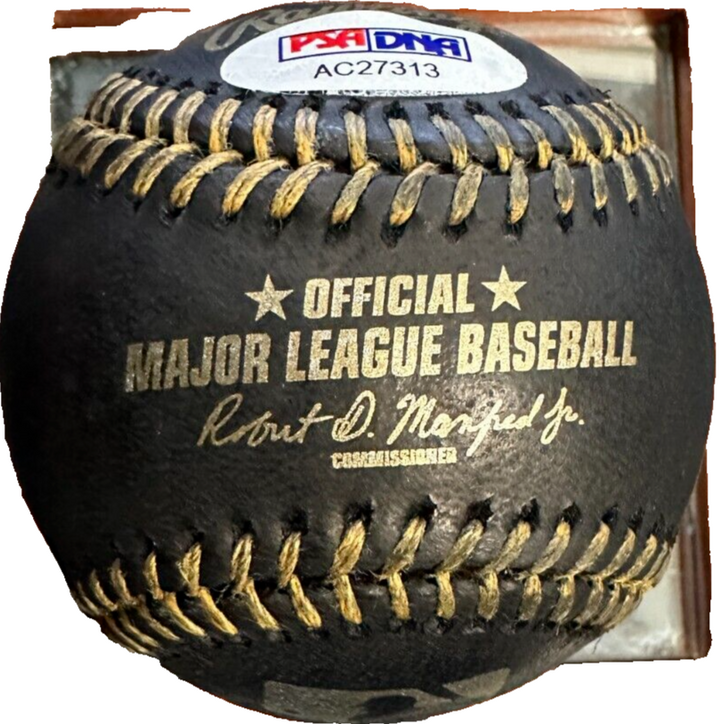 Larry Bird Autographed Official Major League Black Baseball PSA/DNA Celtics HOF