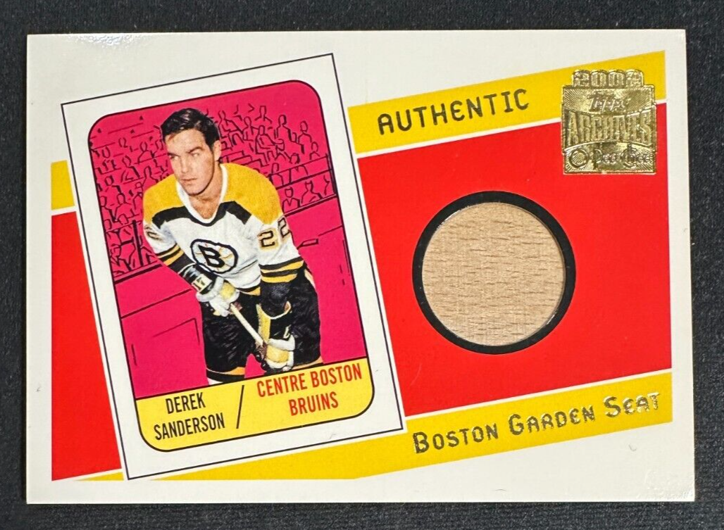 2002 Topps Archives Derek Sanderson Authentic Boston Garden Seat Card