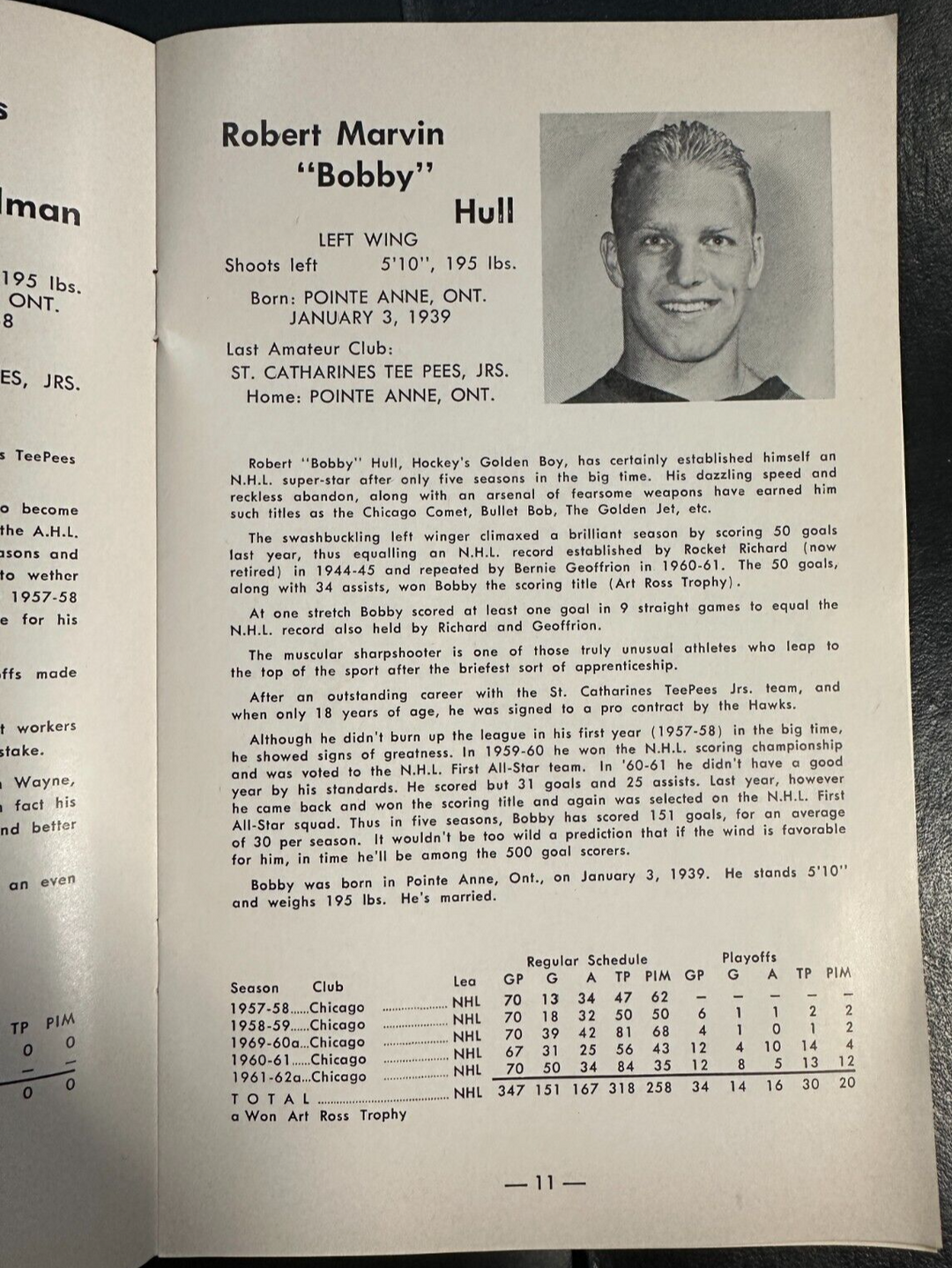 Vintage 1962-63 Chicago Black Hawks Press, Radio & Televison Guide NHL