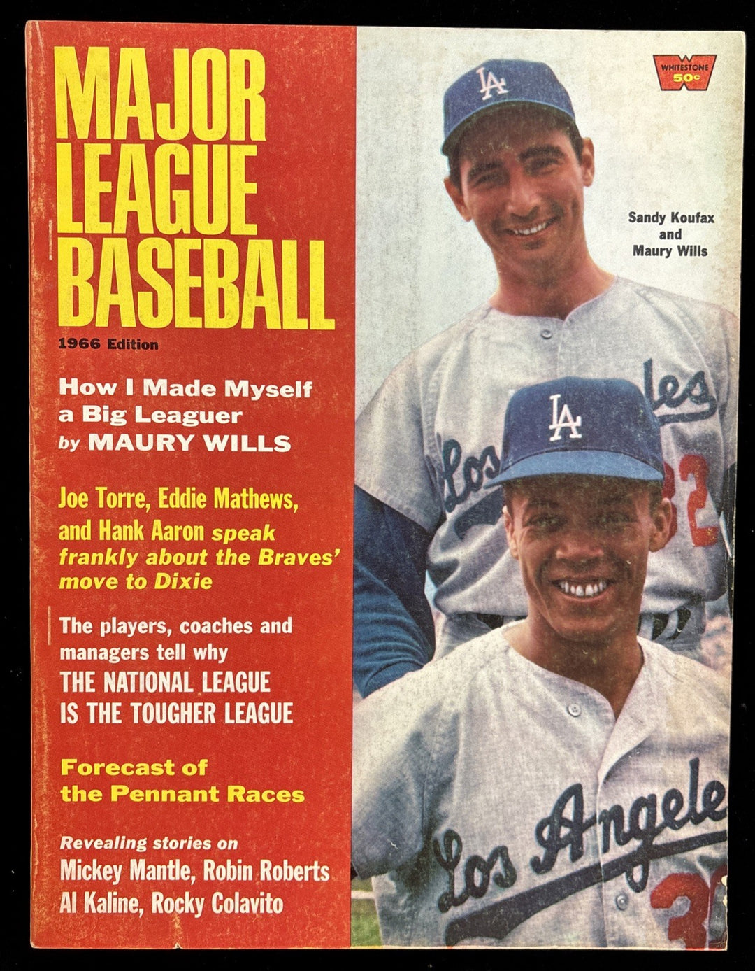 1966 Major League Baseball Sandy Koufax / Maury Wills Vintage Magazine