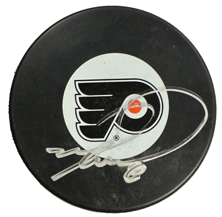 Mark Recchi Autographed Philadelphia Flyers Hockey Puck BAS HOF