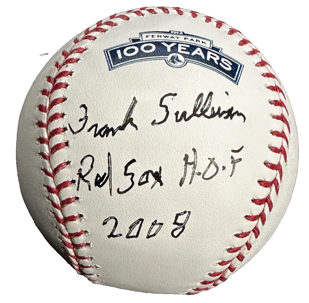 Frank Sullivan Autographed Fenway Park 100th Anniversary Baseball Red Sox