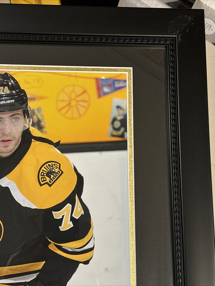 Jake Debrusk Signed Framed 16x20 New England Picture Boston Bruins