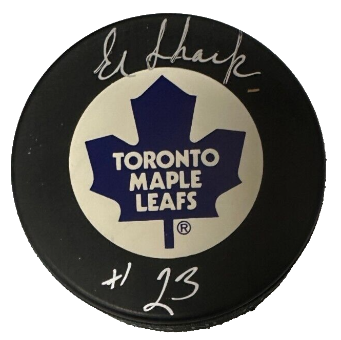 Eddie Shack Autographed Toronto Maple Leafs Hockey Puck NHL BAS -