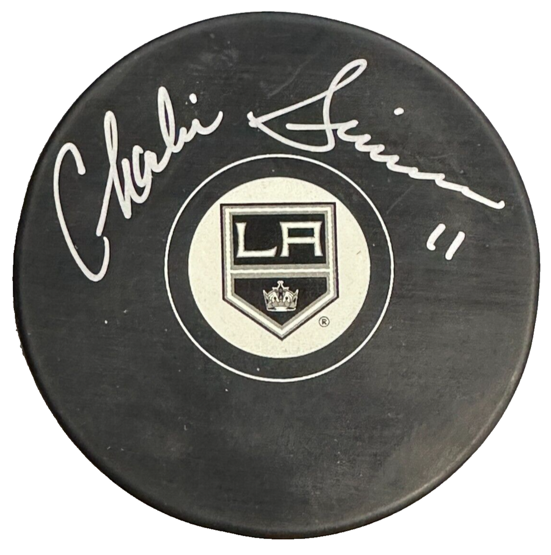 Charlie Simmer Autographed Los Angeles Kings Hockey Puck NHL