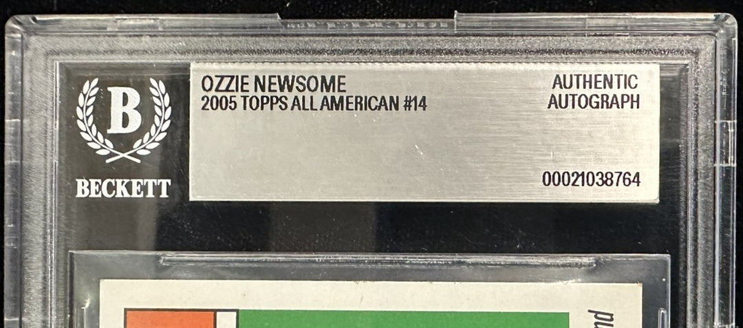 2005 Topps All American Ozzie Newsome Autographed Card W/ HOF 99 BAS Slabbed
