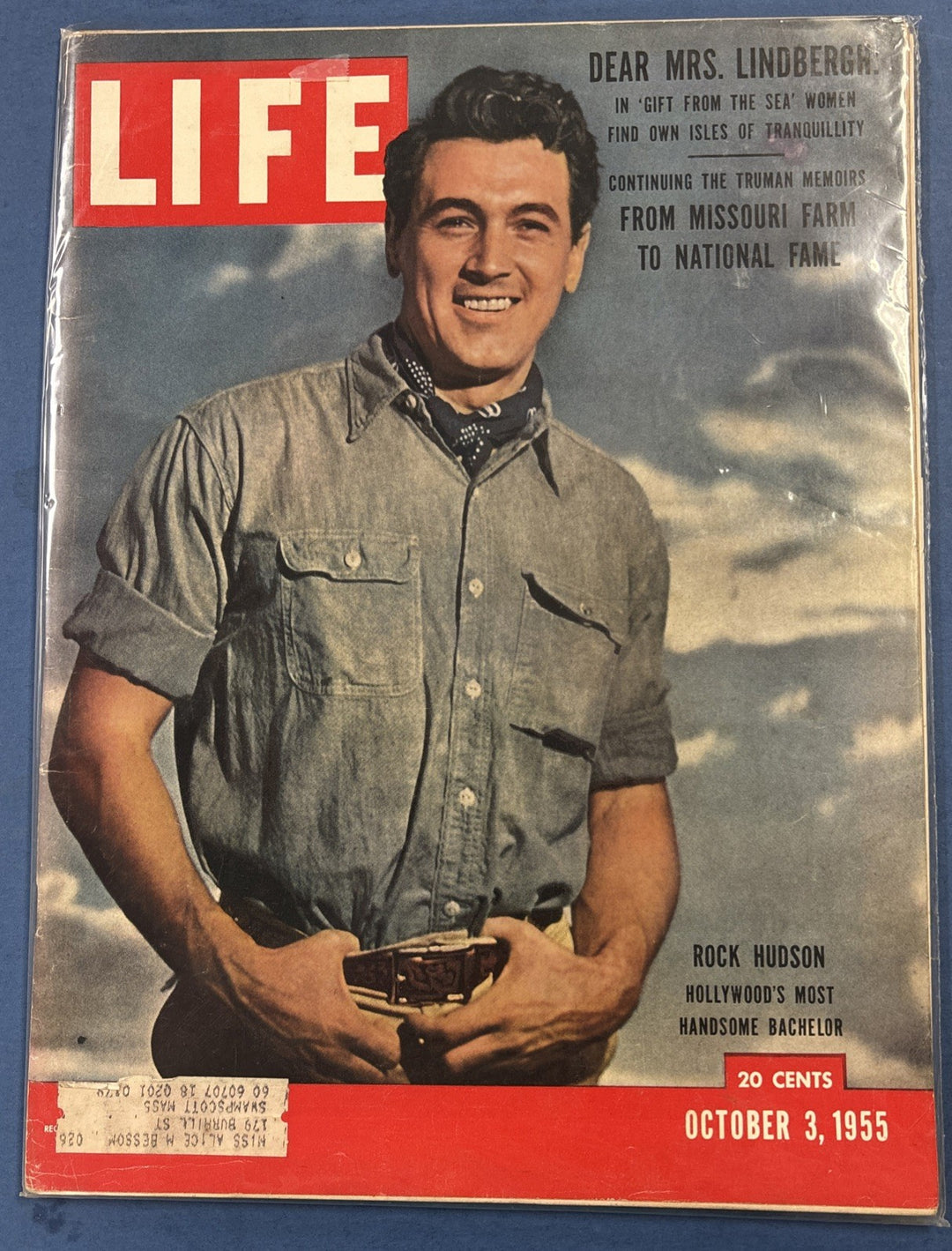 Life Magazine Vintage Rock Hudson Hollys Most Handsome Bachelor October 3 1955