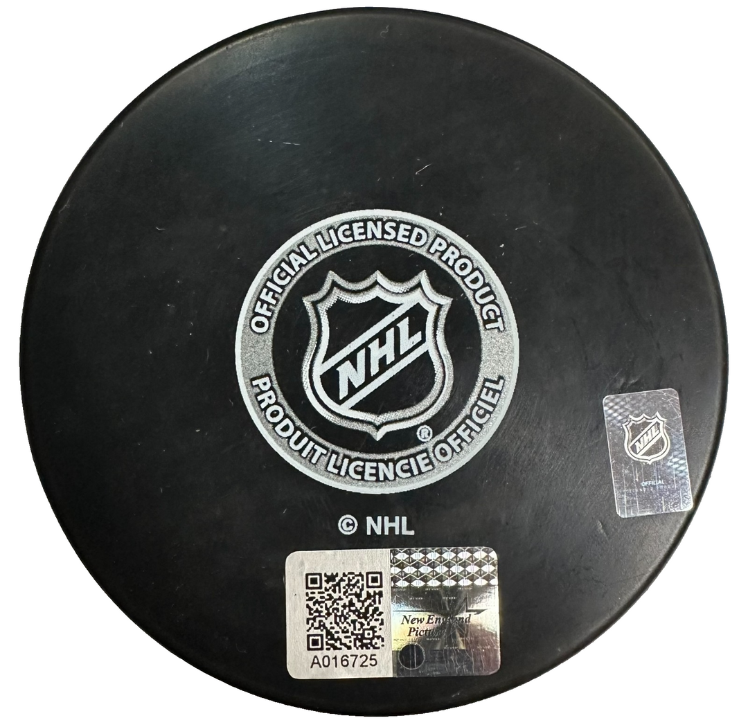 Morgan Geekie Autographed Boston Bruins Hockey Puck NHL