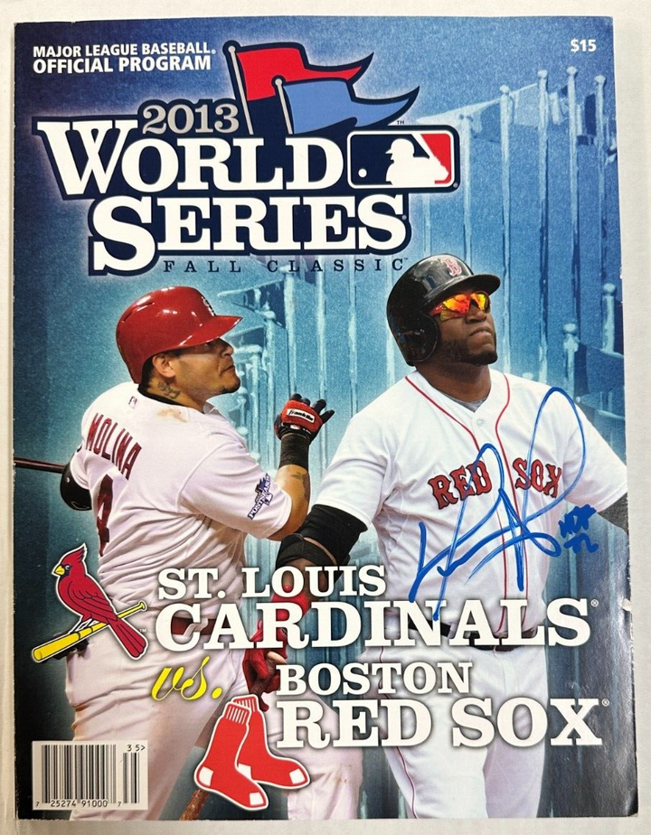 David Ortiz Autographed 2013 World Series Program Boston Red Sox Vs Cardinals