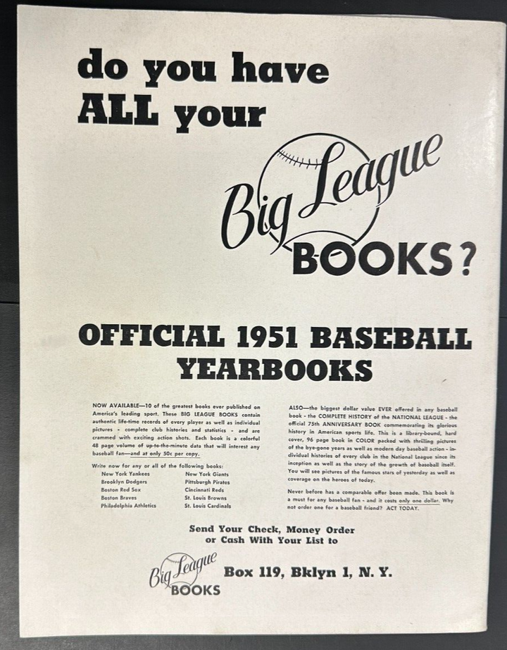 1951 Brookyln Dodgers Yearbook 6th Printing Snider Robinson Campanella Hodges