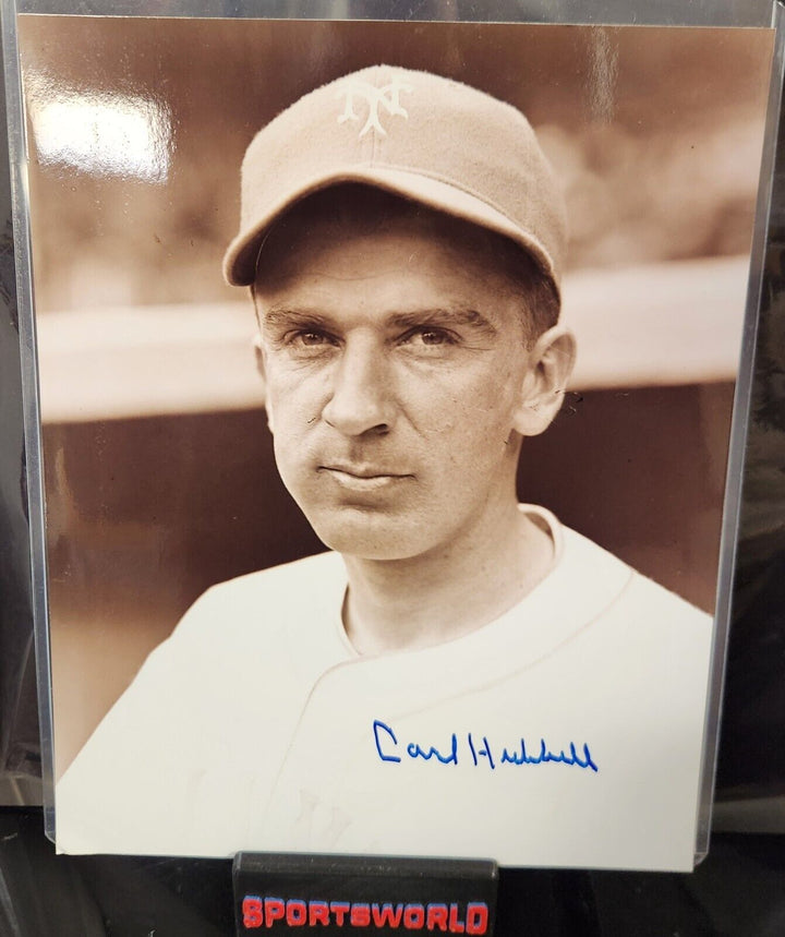 Carl Hubbell Signed 8x10 Photo New York Giants HOF COA