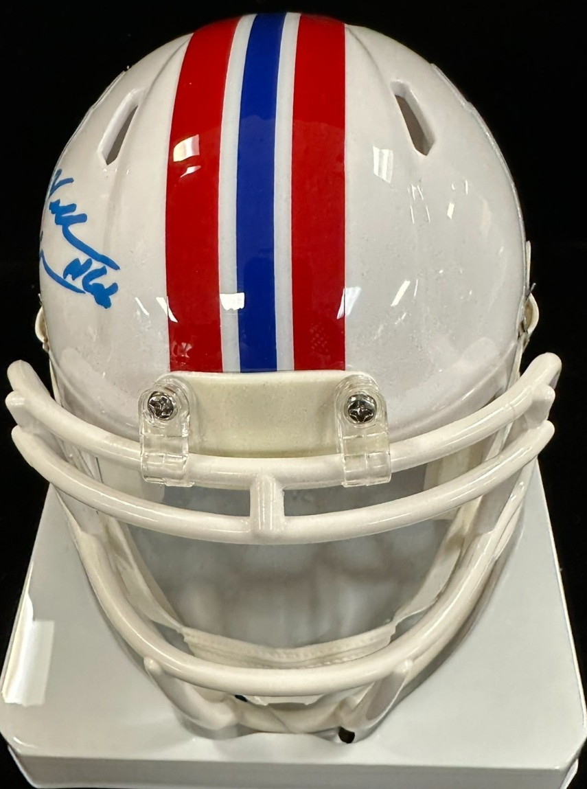 Will Campbell Autographed New England Patriots Throwback Speed Mini Helmet JSA