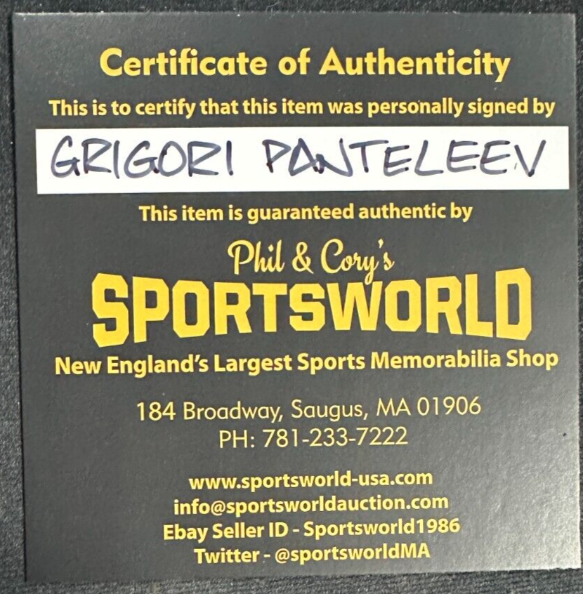 Grigori Panteleev Autographed Boston Bruins Hockey Puck NHL