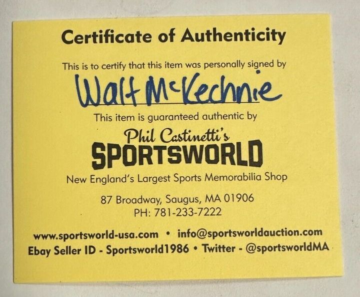 Walt McKechnie Autographed Boston Bruins Hockey Puck NHL