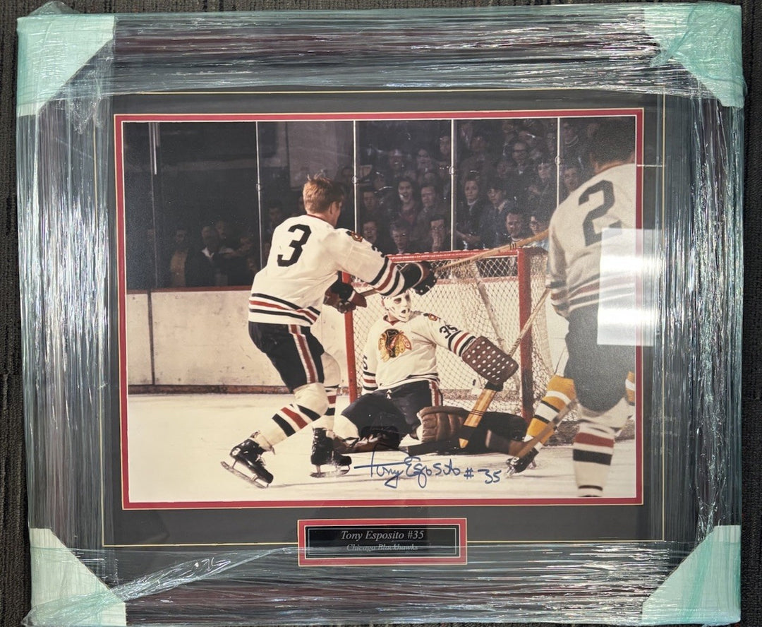 Tony Esposito Autographed 16x20 Photo Framed Chicago Blackhawks HOF