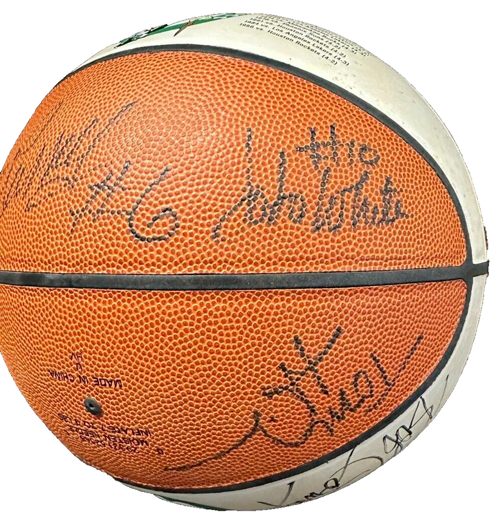 Russell Cousy Heinsohn Jones & White Signed Boston Celtics 1946 Logo Basketball