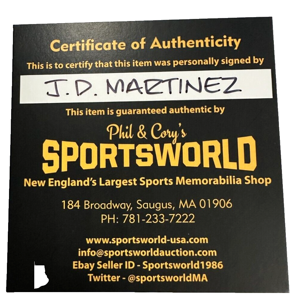 J.D. Martinez Autographed OML Baseball W/ Everyday I'm Hustlin Insc Red Sox