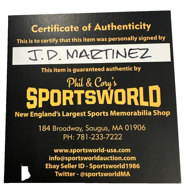 J.D. Martinez Autographed OML Baseball W/ Everyday I'm Hustlin Insc Red Sox