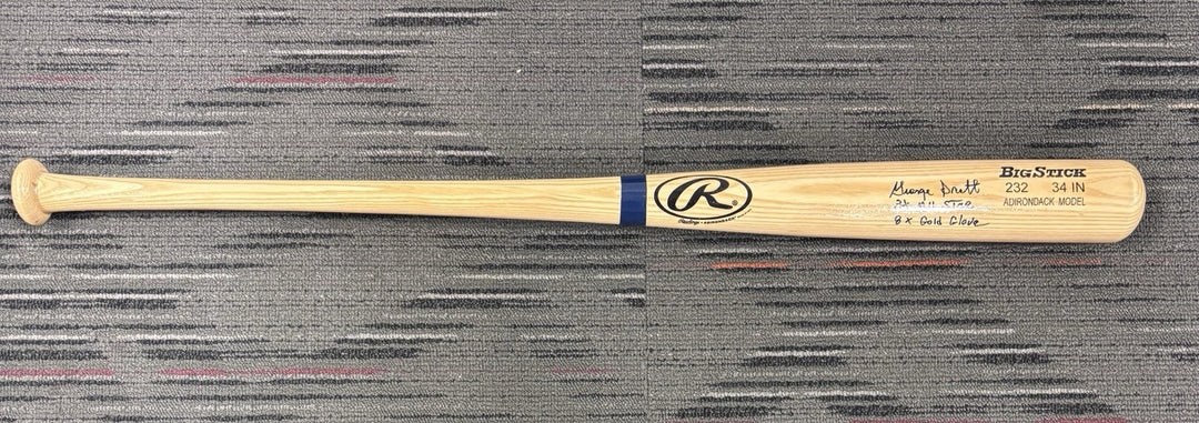 George Scott Autographed Bat W/3x All Star & 8x Gold Glove Inscribed BAS Red Sox