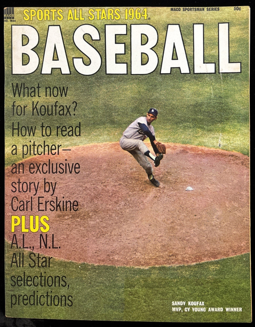 1964 Maco Sports All Stars Baseball Magazine Sandy Koufax Cover