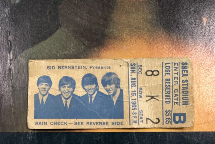 August 15, 1965 The Beatles Shea Stadium Concert Ticket Stub & Program