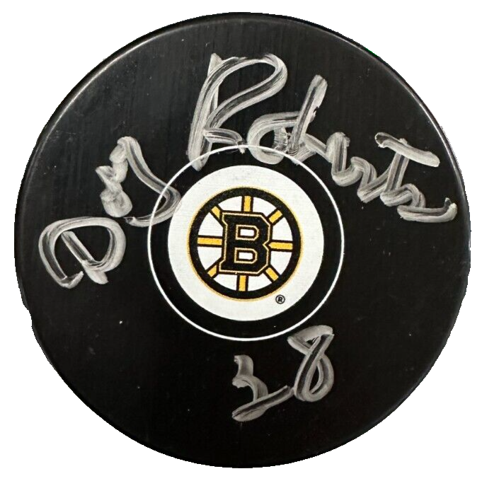Doug Roberts Autographed Boston Bruins Hockey Puck BAS
