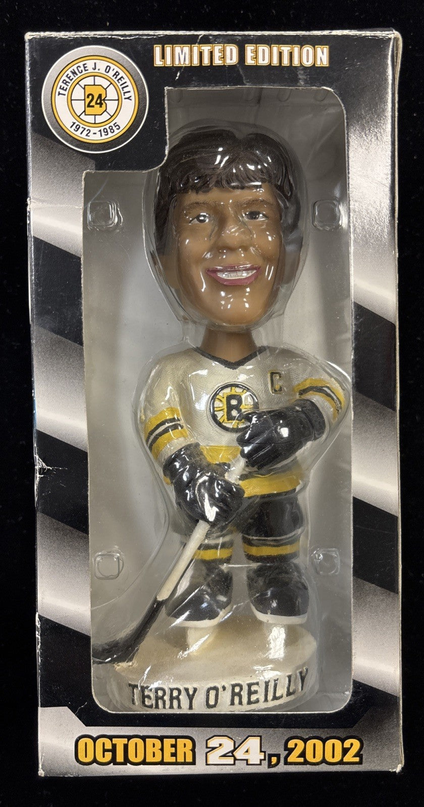 Boston Bruins TERRY O'REILLY Retirement Night October 24 2002 BOBBLE HEAD NIB