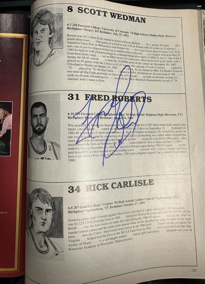 1986-87 Celtics & Bucks Team Signed Program Bird DJ KC Jones Havlicek Sikma