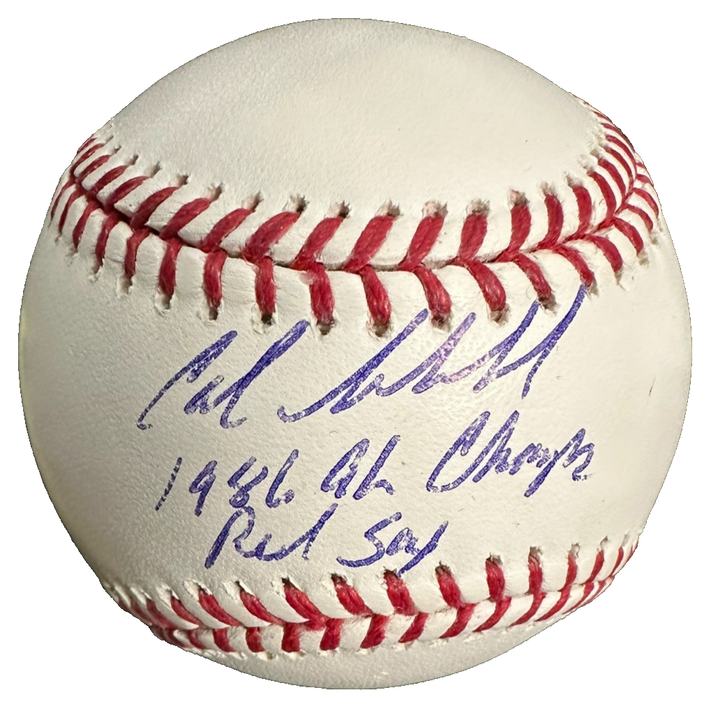 Calvin Schiraldi Autographed Official Major League Baseball W/1986 AL Champs Ins