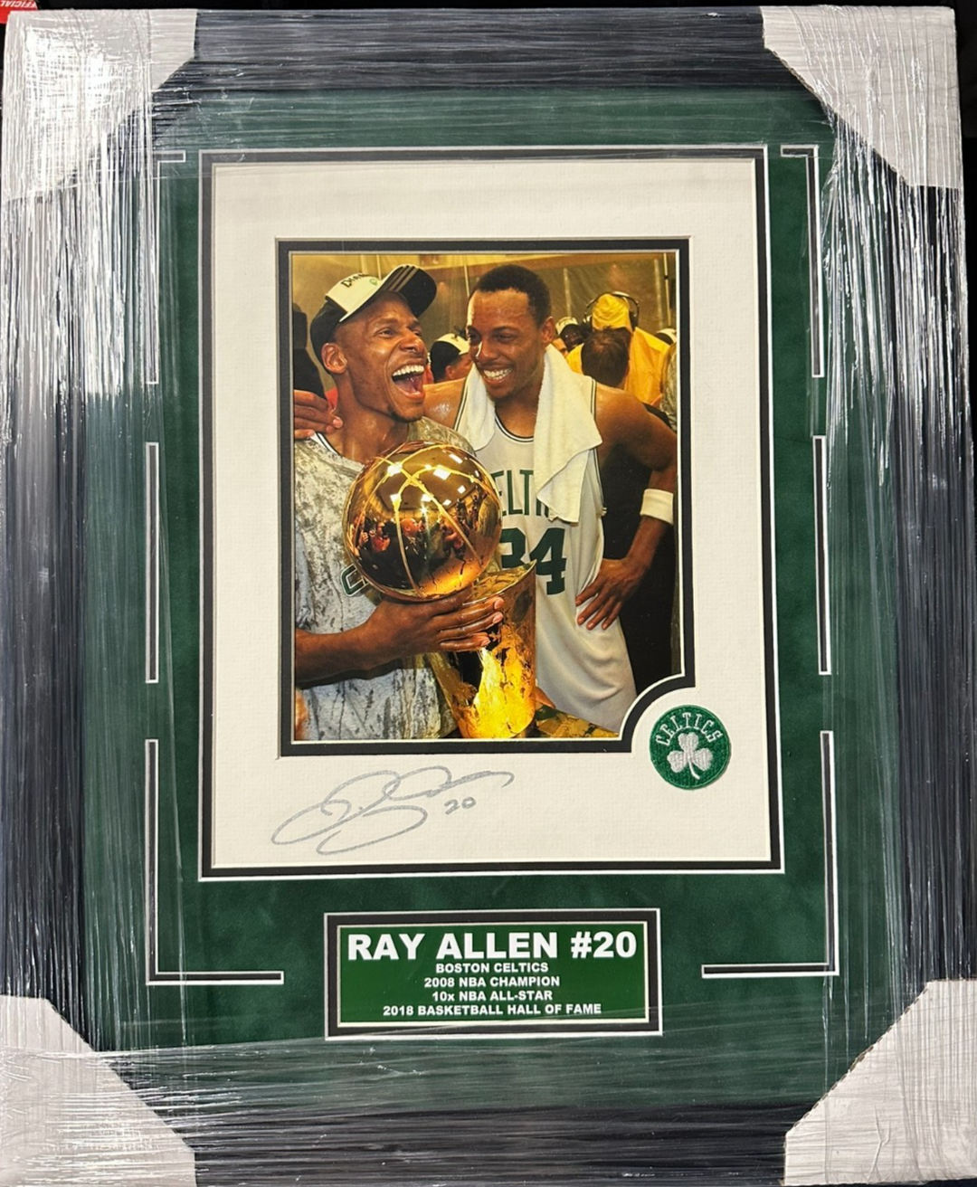 Ray Allen Autographed 8x10 Boston Celtics 2008 NBA Finals Celebration Photo BAS
