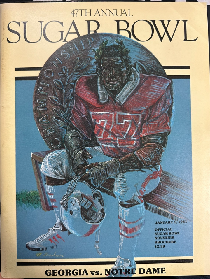 January 1, 1981 Sugar Bowl Notre Dame Vs Georgia 47th Annual Herschel Walker
