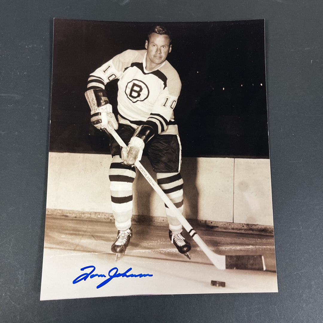 Tom Johnson Signed 8x10 Boston Bruins Sportsworld