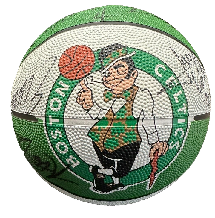 1995-96 Boston Celtics Team Autographed Basketball DJ Jones Radja