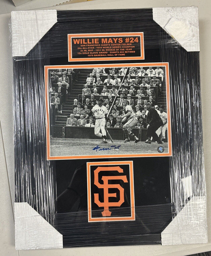 Willie Mays Signed 8x10 Photo Framed Say Hey Authentic San Francisco Giants HOF