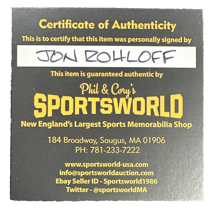 Jon Rohloff Autographed Boston Bruins Hockey Puck NHL